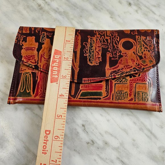 Ancient Egyptian Print Genuine Leather Wallet/Clutch - Picture 5 of 6